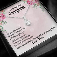 Sparkling Ribbon Pendant Necklace, Daughter Necklace Present from Mom, 14k White Gold Ribbon Pendant, Meaningful Birthday Christmas Present