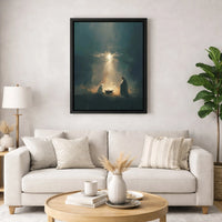 Jesus Birth Mary Joseph Canvas, Nativity Scene Canvas Wall Art, Holy Family Painting Canvas Print, Religious Christmas Wall Art, Faith Present