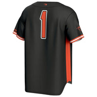 #1 Oregon State Beavers Lightweight Baseball Fashion Jersey - Black