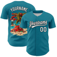 Tropical Beach Holiday Shirt, Custom Christmas Baseball Jersey, Personalized Holiday Baseball Uniform, Festive Sports Fan Christmas Present