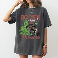 Western Cowboy Christmas T-Shirt, Rocking Horse Christmas Tree Shirt, Ranch Holiday Graphic Tee, Country Christmas Shirt, Horse Lover Present