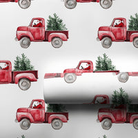 Santa Driving Pickup Gift Wrap, Vintage Red Truck Christmas Wrapping Paper, Farmhouse Holiday Wrapping Paper, Rustic Christmas Gift Wrap