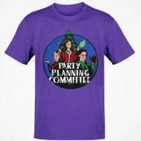 Humorous Office Holiday Graphic Tee, Party Planning Committee Christmas T-Shirt, Xmas Party Humor Shirt, Retro TV Comedy Fan Present Tee