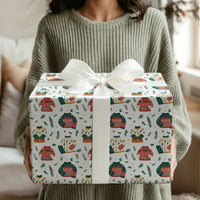 Holiday Pine and Berries Gift Wrap, Ugly Christmas Sweater Wrapping Paper, Festive Winter Sweaters Paper Roll, Adorable Xmas Wrapping Paper