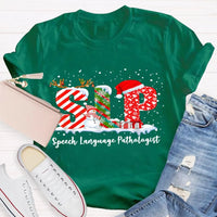 Speech Language Pathologist Tee, SLP Snowman Christmas Shirt, Holiday Speech Therapist T-Shirt, Winter SLP Graphic Tee, Speech Therapy Present
