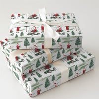 Golf Cart Christmas Gift Wrap, Golfing Santa Wrapping Paper, Watercolor Golfer Wrapping Paper, Holiday Golf Sports Paper Roll
