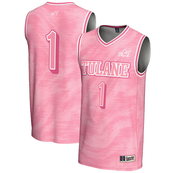 #1 Tulane Green Wave Lightweight Basketball Jersey - Pink