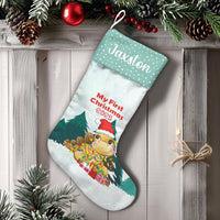 Baby First Christmas 2025 Stocking, Dinosaur Christmas Stocking, Adorable Dino Holiday Stocking, Kids Fireplace Mantel Decor, Keepsake Present