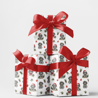 Holiday Poodle Dog Gift Wrap, Christmas Poodle Wrapping Paper, Adorable Santa Puppy Wrapping Paper, Dog Lover Xmas Present Gift Wrap Roll