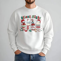 Humorous Medical Christmas Sweatshirt, Silent Night Nurse Sweatshirt, Healthcare Worker Sweatshirt, Holiday Nurse Crewneck, RN Christmas Present