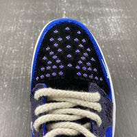 Low Top Sneakers, Royal Blue Black Purple Colorway, Lace Up Design, Casual Gift for Sneaker Fans