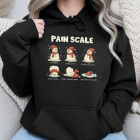 Christmas Nurse Pain Scale Hoodie, Melting Snowman Pain Scale Hoodie, Humorous Medical Holiday Hooded Sweatshirt, Adorable Xmas Hoodie, RN Present
