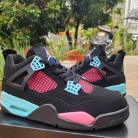 Mid Top Sneakers, Black Pink Blue Colorway, Lace Up Design, Casual Gift for Sneaker Fans