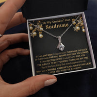 Cubic Zirconia Ribbon Pendant, Soulmate Christmas Ribbon Necklace, 14k White Gold Necklace, Romantic Holiday Jewelry for Her, Soulmate Present