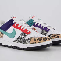 Low Top Sneakers, White Multicolor Colorway, Lace Up Design, Casual Gift for Sneaker Fans