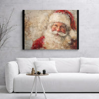 Painterly Christmas Portrait Canvas Print, Santa Claus Canvas Wall Art, Festive Holiday Wall Art Canvas, Vintage St Nick Home Decor Canvas