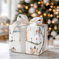 Watercolor UK Christmas Gift Wrap, London Tower Bridge Wrapping Paper, British London Holiday Wrapping Paper, Anglophile Travel Present Wrap