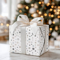 Subtle Winter Snowflake Gift Wrap, Muted Pastel Snowflake Wrapping Paper, Modern Holiday Wrapping Paper, Neutral Christmas Gift Wrap Roll