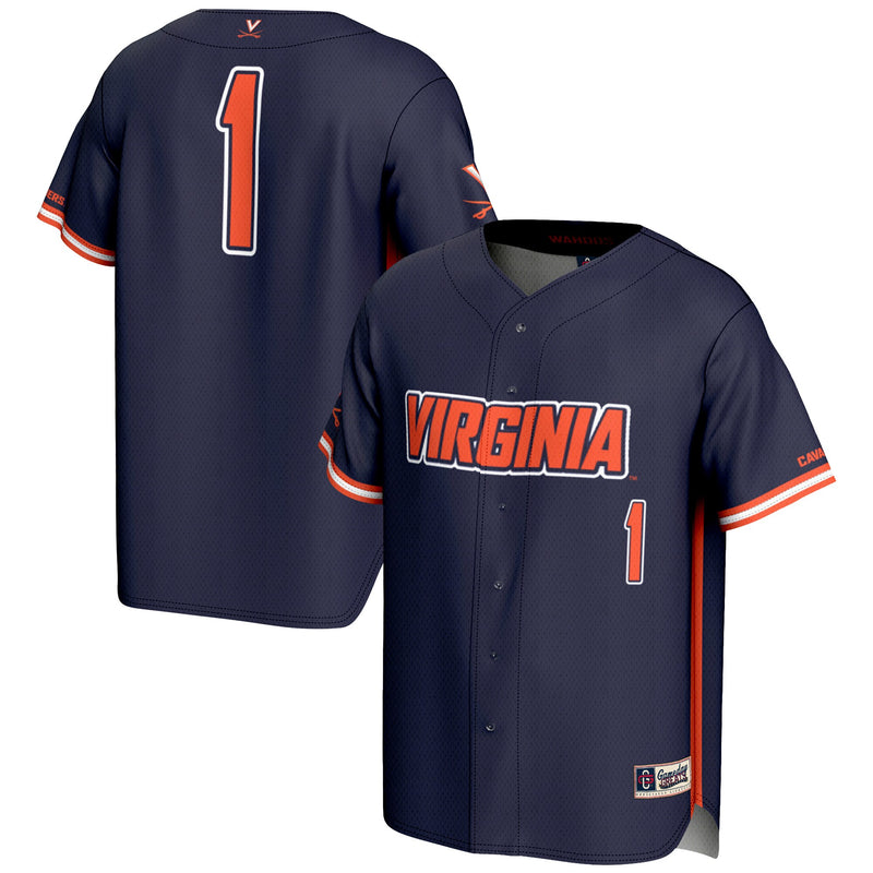 #1 Virginia Cavaliers Lightweight Baseball Jersey - Navy