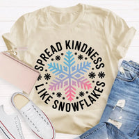 Christmas Kindness Graphic T-Shirt, Spread Kindness Like Snowflakes Shirt, Festive Winter Holiday Tee, Positive Teacher Christmas Present