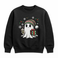 Spooky Cocoa Holiday Sweatshirt, Adorable Ghost Christmas Sweatshirt, Humorous Winter Ghost Sweatshirt, Adorable Cocoa Crewneck, Xmas Holiday Present