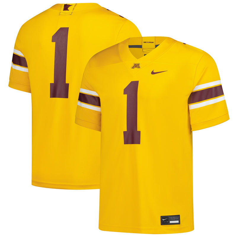 #1 Gold Minnesota Golden Gophers Game Football Jersey