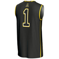#1 Appalachian State Mountaineers Lightweight Basketball Jersey - Black
