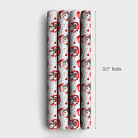 Whimsical Holiday Music Gift Wrap, Singing Santa Christmas Carol Wrapping Paper, Festive Red Bauble Gift Wrapping Paper, Xmas Roll Gift Wrap