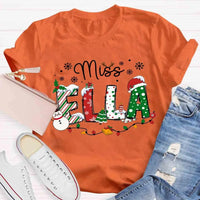 Custom Holiday Educator Tee, Personalized Christmas Teacher Shirt, Festive Winter Teacher T-Shirt, Merry Christmas Teacher Present