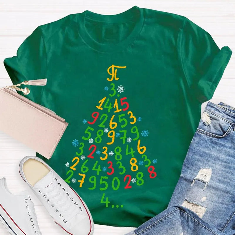 Festive Math Teacher T-Shirt, Christmas Tree Mathematics Shirt, Holiday Math Graphic Tee, Christmas School Shirt, Present for Math Students