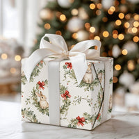 Festive Woodland Bunny Gift Wrap, Watercolor Bunny Christmas Wrapping Paper, Adorable Winter Rabbit Bunny Wrapping Paper, Holiday Gift Wrap