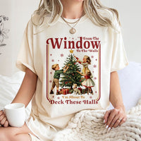 Retro Sarcastic Holiday Graphic Tee, Deck These Halls Humorous Christmas T-Shirt, Humorous Xmas Shirt, Humorous Christmas Family Party T-Shirt