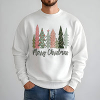 Minimalist Forest Pine Tree Sweatshirt, Merry Christmas Tree Sweatshirt, Comfy Holiday Graphic Crewneck, Winter Nature Sweatshirt, Xmas Present