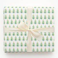 Yellow Christmas Tree Wrapping Paper, Watercolor Teal Tree Wrapping Paper, Modern Holiday Wrapping Paper, Festive Winter Gift Wrap Roll