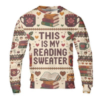 Book Lover Ugly Christmas Sweater, This Is My Reading Sweatshirt, Librarian Holiday Crewneck, Bookworm Xmas Pullover, Reader Fan Present