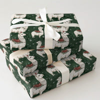 Winter Animal Gift Wrap, Christmas Llama Wrapping Paper, Adorable Holiday Llama Paper, Festive Present Wrap, Whimsical Gift Wrapping Paper