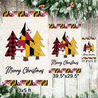 Buffalo Plaid Tree State Flag Lawn Banner, Maryland Christmas Garden Flag, Double Sided Holiday Yard Flag, Marylander Christmas Decor
