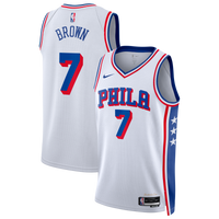 Philadelphia 76ers Association Edition Swingman Jersey - White - Jaylen Brown
