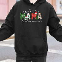 Festive Holiday Lettering Sweatshirt, Mama Claus Christmas Hoodie, Adorable Christmas Mom Graphic Pullover, Winter Holiday Present