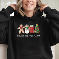Pregnancy Announcement Hoodie, Cookies for Two Christmas Hoodie, Humorous Xmas Baby Reveal Hoodie, Holiday Expecting Mom Hooded Sweatshirt