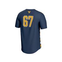 #67 West Virginia Mountaineers Lightweight Soccer Fashion Jersey - Navy