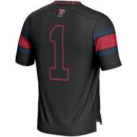 #1 Pennsylvania Quakers Endzone Football Jersey - Black