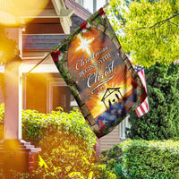 Nativity Scene Yard Flag, Christmas Begins with Christ Garden Flag, Religious Holiday Garden Flag, Double Sided Lawn Decor