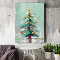 Colorful Modern Holiday Canvas Print, Abstract Christmas Tree Canvas Wall Art, Festive Winter Home Decor, Seasonal Living Room Present