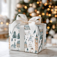 Big Ben Tower Bridge Holiday Wrapping Paper, London Christmas Wrapping Paper, Watercolor Cityscape Wrapping Paper, Winter Travel Gift Wrap