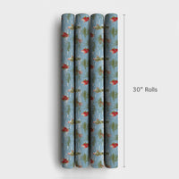 Humorous Angler Santa Gift Wrap, Fly Fishing Santa Wrapping Paper, Outdoor Christmas Present Paper, Fisherman Holiday Gift Wrapping Paper