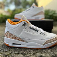 Retro Low Top Sneakers, White Orange Colorway, Lace Up Design, Casual Gift for Sneaker Fans