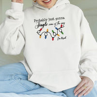 Humorous Christmas Lights Hoodie, Jingle All the Way Hoodie, Festive Holiday Hoodie, Xmas Graphic Hooded Sweatshirt, Comfy Winter Holiday Present