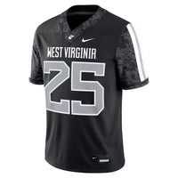 #25 West Virginia Mountaineers Alternate Game Jersey - Black