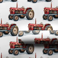 Rustic Farm Tractor Gift Wrap, Vintage Red Tractor Wrapping Paper, Farmhouse Christmas Wrapping Paper, Country Holiday Gift Wrap Roll
